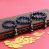 KAROYD Fragrant ash Glass Multi-Colored Multi-Treasure swallowing Beast Bracelet Buddha Head Model [Blue] view 1