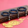 KAROYD Fragrant ash Glass Multi-Colored Multi-Treasure swallowing Beast Bracelet Buddha Head Model [Blue] view 3