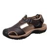 Bestgift Sandals men's summer breathable outdoor casual shoes leather thick bottom non-slip Dark brown 9.5 view 1
