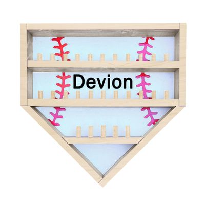 A2MYL Personalized Name Baseball Display Case Softball Storage Stand Baseball Holders for Dad's Collection Memorabilia Baseball Rings (Baseball Display Case - Brown)