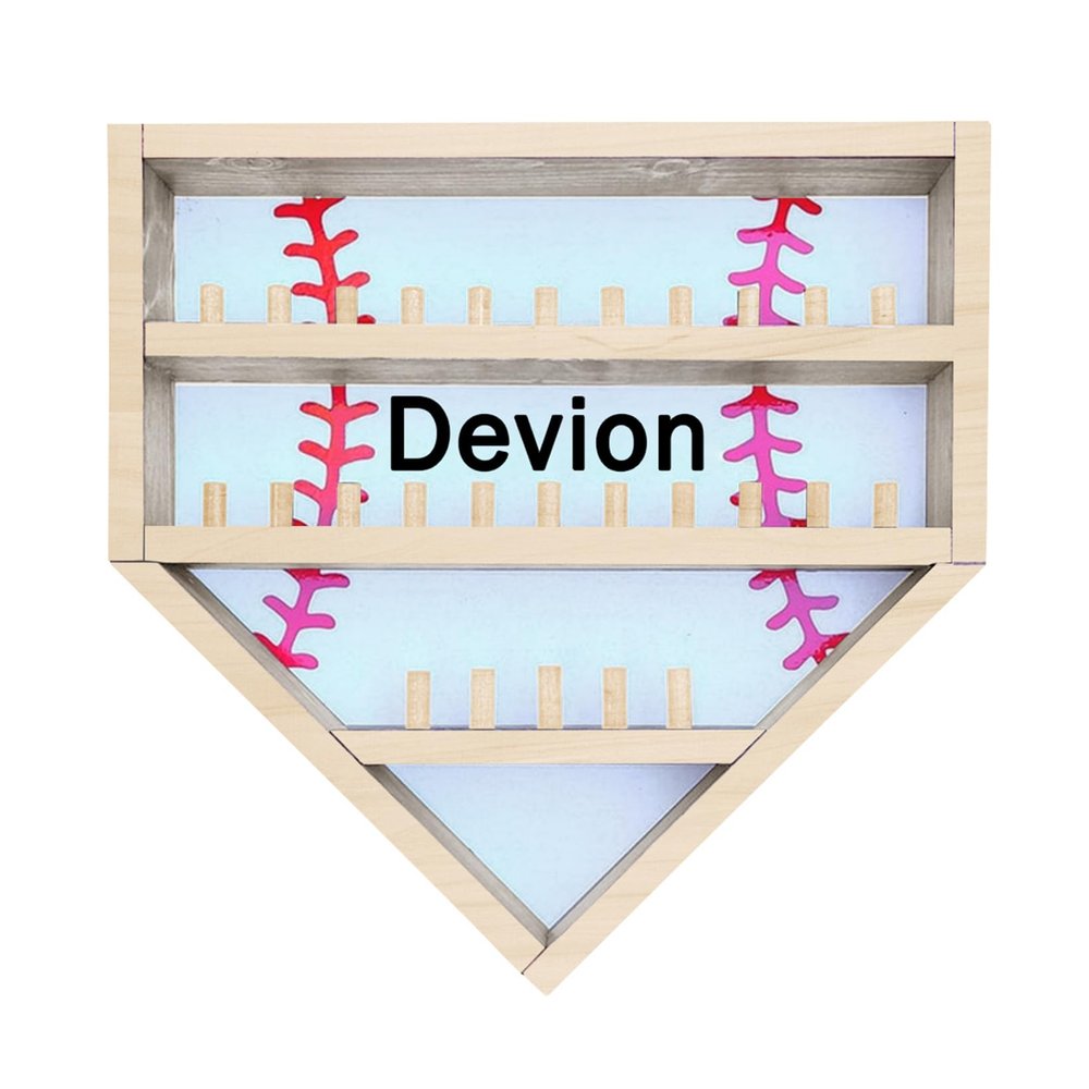 A2MYL Personalized Name Baseball Display Case Softball Storage Stand Baseball Holders for Dad's Collection Memorabilia Baseball Rings (Baseball Display Case - Brown)