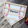 A2MYL Personalized Name Baseball Display Case Softball Storage Stand Baseball Holders for Dad's Collection Memorabilia Baseball Rings (Baseball Display Case - Brown) view 3