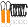 EOTW 6pcs Carabiner Clip and 2pcs Paracord Keychain Small Aluminum Caribeaner D Ring for Camping, Hiking, Fishing Or As A Key Organizer Orange view 1