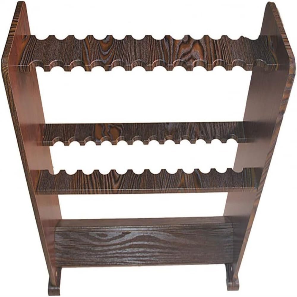 BAZAC Pool Cues Racks,Wooden Portable Billiard Cue Holder with Stable Structure,Snooker Accessories That Can Hold 24 Billiard Cues/Coffee / 60x22x80cm