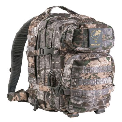 Mil-Tec Unisex Assault Pack - Rugged Durable Lightweight Ergonomic Versatile Tactical Outdoor Camping Hiking Backpack with Adjustable Padded Shoulder Straps & MOLLE Loops, Phantomleaf WASP I Z1B, 20L