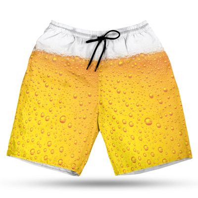 228CLOSET Beer Lover Men's Swim Trunks - Summer Party Hawaiian Shorts for Men, Men's Summer Bathing Shorts Set 16 Size Size M