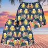 228CLOSET Beer Glasses Men's Swim Trunks - Tropical Flowers Hawaiian Shorts for Men, Men's Summer Bathing Shorts Set 16 Size Size 3XL view 2