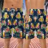 228CLOSET Beer Glasses Men's Swim Trunks - Tropical Flowers Hawaiian Shorts for Men, Men's Summer Bathing Shorts Set 16 Size Size 3XL view 3