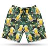 228CLOSET Beer Glasses Men's Swim Trunks - Tropical Leaves Hawaiian Shorts for Men, Men's Summer Bathing Shorts Set 16 Size Size 5XL view 1