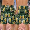 228CLOSET Beer Glasses Men's Swim Trunks - Tropical Leaves Hawaiian Shorts for Men, Men's Summer Bathing Shorts Set 16 Size Size 5XL view 2