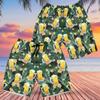 228CLOSET Beer Glasses Men's Swim Trunks - Tropical Leaves Hawaiian Shorts for Men, Men's Summer Bathing Shorts Set 16 Size Size 5XL view 3