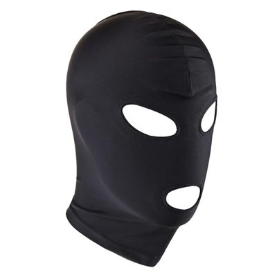 Hularka Unisex Women Men's Wet look Leather Full Face Mask Hood Open Mouth Headgear Hat for Cosplay Party Club Black_B1 One Size