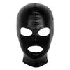 Hularka Unisex Women Men's Wet look Leather Full Face Mask Hood Open Mouth Headgear Hat for Cosplay Party Club Black_A One Size view 1