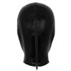 Hularka Unisex Women Men's Wet look Leather Full Face Mask Hood Open Mouth Headgear Hat for Cosplay Party Club Black_A One Size view 2