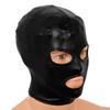 Hularka Unisex Women Men's Wet look Leather Full Face Mask Hood Open Mouth Headgear Hat for Cosplay Party Club Black_A One Size view 3