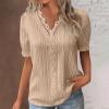 Backless Tops for Women Generic 2024 Sweater Short Sleeve Women Black Cold Shoulder Tops for Women Womens Long Sleeve Tshirt Tops Womens Tops Dressy Casual Spring 20243-Khaki,Medium view 4