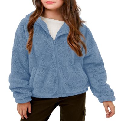 Haloumoning Girls' Outerwear Jackets Kids Soft Fleece Zip up Hoodie with Pockets 5-14 years