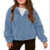Haloumoning Girls' Outerwear Jackets Kids Soft Fleece Zip up Hoodie with Pockets 5-14 years view 1