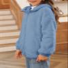 Haloumoning Girls' Outerwear Jackets Kids Soft Fleece Zip up Hoodie with Pockets 5-14 years view 3