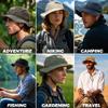 Clakllie Unisex Sun Protection Boonie Hat Windproof Foldable Wide Brim Sun Hat Hunting Hat with Adjustable Strap view 3