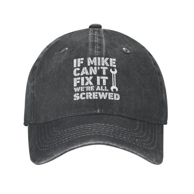 Beafoliya Funny Hat If Mike Cant Fix It We're All Screwed Hat Men Dad Hat Funny Hats Black
