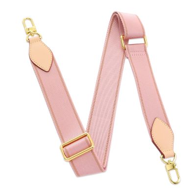Adjustable Soft Crossbody Canvas Strap for Pochette Accessories Replacement, Designer Purse (Pink)