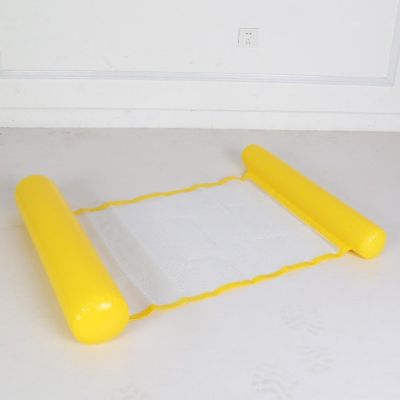 Inflatable Foldable Swim Lounger Floating Bed Solid Color Hammock Yellow (Send Pump)
