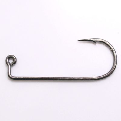 100 - Mustad 32833 Black Nickel 2X Strong Salmon Steelhead Jig Hooks for Molds 2"