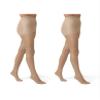 HUE Women's So Silky Control Top Sheer Tights With Invisible Reinforced Toe, Tan - 2 Pair Pack, 3 view 1