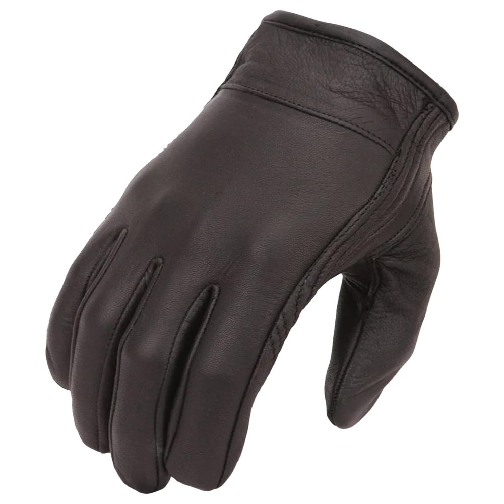 First Mfg Co - Roadway - Men's Motorcycle Biker Riding Black Leather Gloves - 4X Large - Lightweight