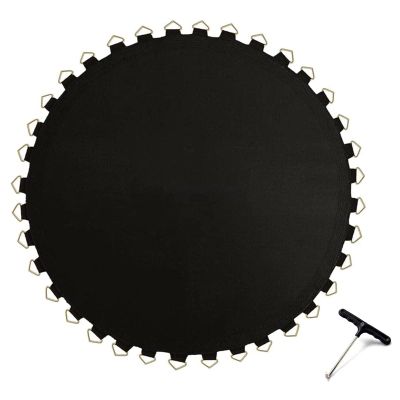 DASJD Round Trampoline Replacement Mat, Trampoline Jumping Mat W/Spring Tool and Durable V-Rings, Trampoline Jumping Sheet for The Garden Trampoline,14FT/80 Buckles