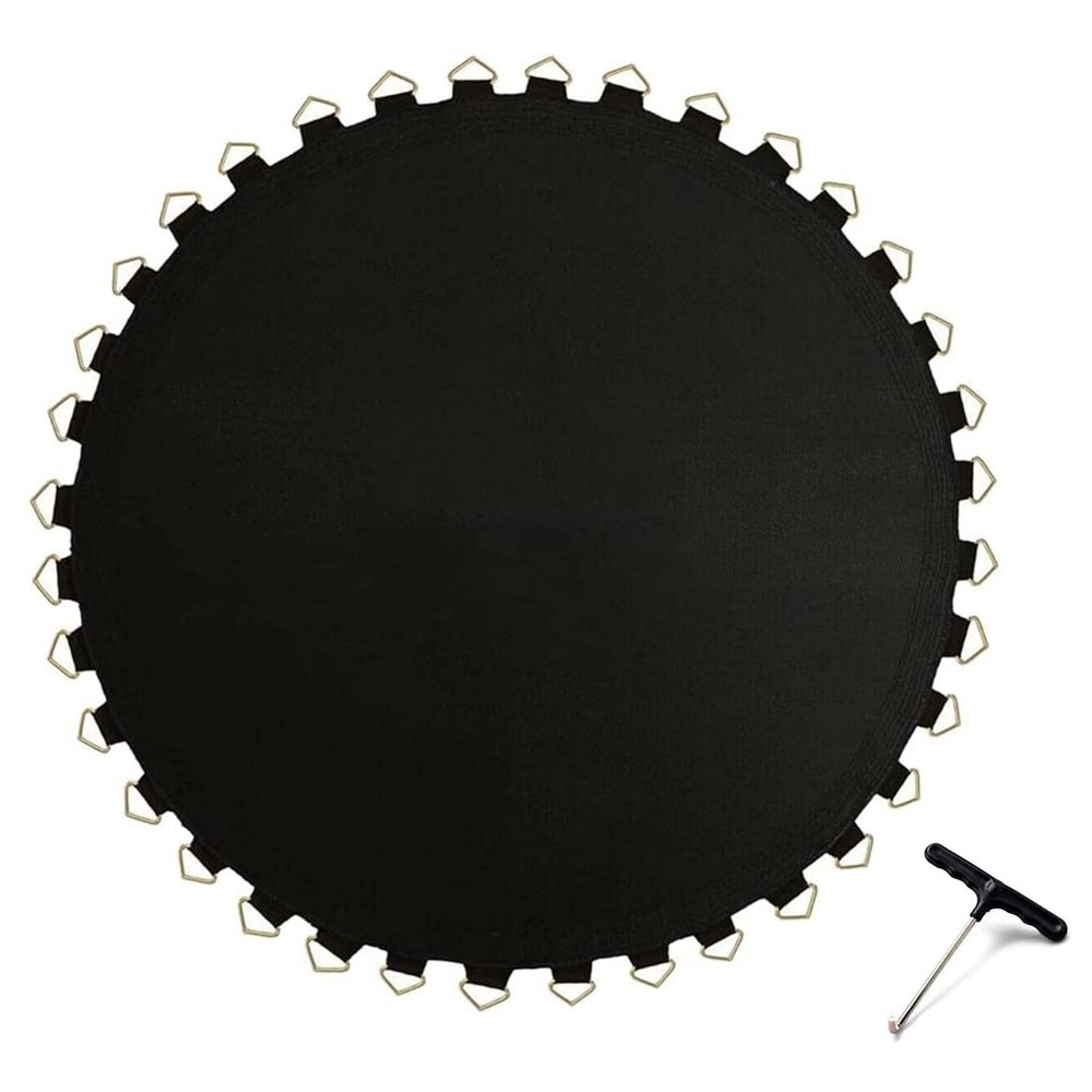 DASJD Round Trampoline Replacement Mat, Trampoline Jumping Mat W/Spring Tool and Durable V-Rings, Trampoline Jumping Sheet for The Garden Trampoline,14FT/80 Buckles