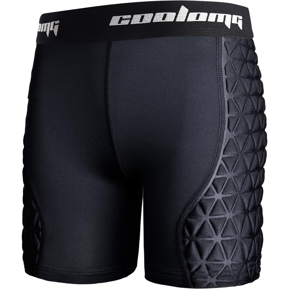 COOLOMG Girls Youth Sliding Shorts Softball Padded Compression Slider Shorts for Baseball Football Lacrosse Cricket Black M