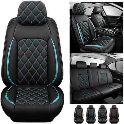Car Seat Cover 5-Seats, for VW Volkswagen Golf 6 GTI Golf 7 Golf 7 GTI Golf Tdi Golf Sportsvan, Front and Rear Leather Seat All Weather Use Breathable Wear Resistant Waterproof (Color : Cream)