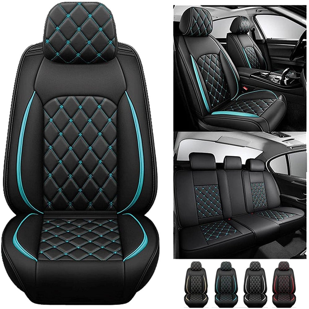 Car Seat Cover 5-Seats, for VW Volkswagen Golf 6 GTI Golf 7 Golf 7 GTI Golf Tdi Golf Sportsvan, Front and Rear Leather Seat All Weather Use Breathable Wear Resistant Waterproof (Color : Cream)