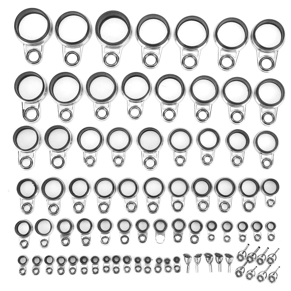 Pilipane Rod Guide Repair Kit, Telescopic Surf Casting, Tip top Repair Kit, Fishing Rod Eye Line Guide Hoop, Spins Casting Fishing Rod Guides Replacement Set