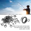Pilipane Rod Guide Repair Kit, Telescopic Surf Casting, Tip top Repair Kit, Fishing Rod Eye Line Guide Hoop, Spins Casting Fishing Rod Guides Replacement Set view 2