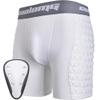 COOLOMG Boys Youth Baseball Sliding Shorts with Athletic Cup Padded Slider Short for Softball Football Lacrosse Hockey White XL view 1