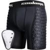 COOLOMG Boys Youth Baseball Sliding Shorts with Athletic Cup Padded Slider Short for Softball Football Lacrosse Hockey Black M view 1