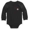 Carhartt Unisex Baby Long-Sleeve Bodysuit, Caviar Dark Black, 6 Months view 1