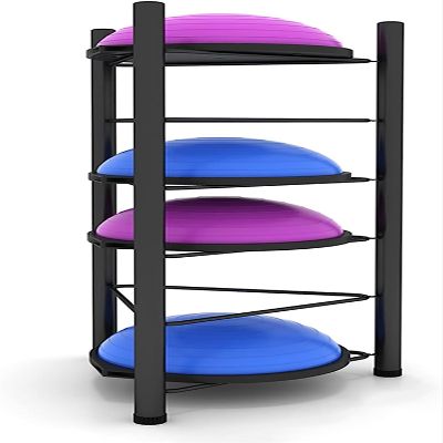 Katzowen 5/6 Tier Floor Stand Half Circle Balance Ball Storage RackHome Gym Workout Equipment Storage Organizer, Private Education Fitness Equipment (Size : 6 Tiers)