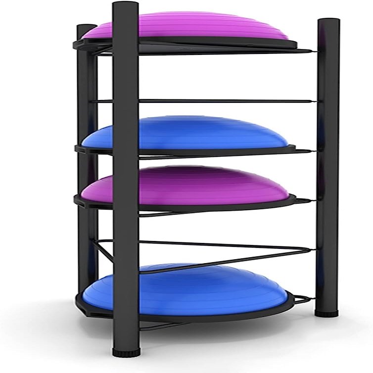 Katzowen 5/6 Tier Floor Stand Half Circle Balance Ball Storage RackHome Gym Workout Equipment Storage Organizer, Private Education Fitness Equipment (Size : 6 Tiers)