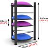 Katzowen 5/6 Tier Floor Stand Half Circle Balance Ball Storage RackHome Gym Workout Equipment Storage Organizer, Private Education Fitness Equipment (Size : 6 Tiers) view 3