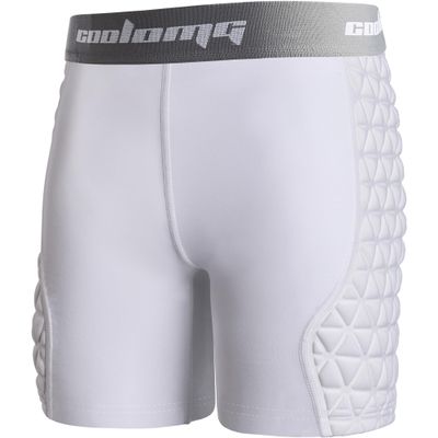 COOLOMG Youth Girls Softball Sliding Shorts Padded Compression Sliders for Baseball Football Lacrosse Cricket White L