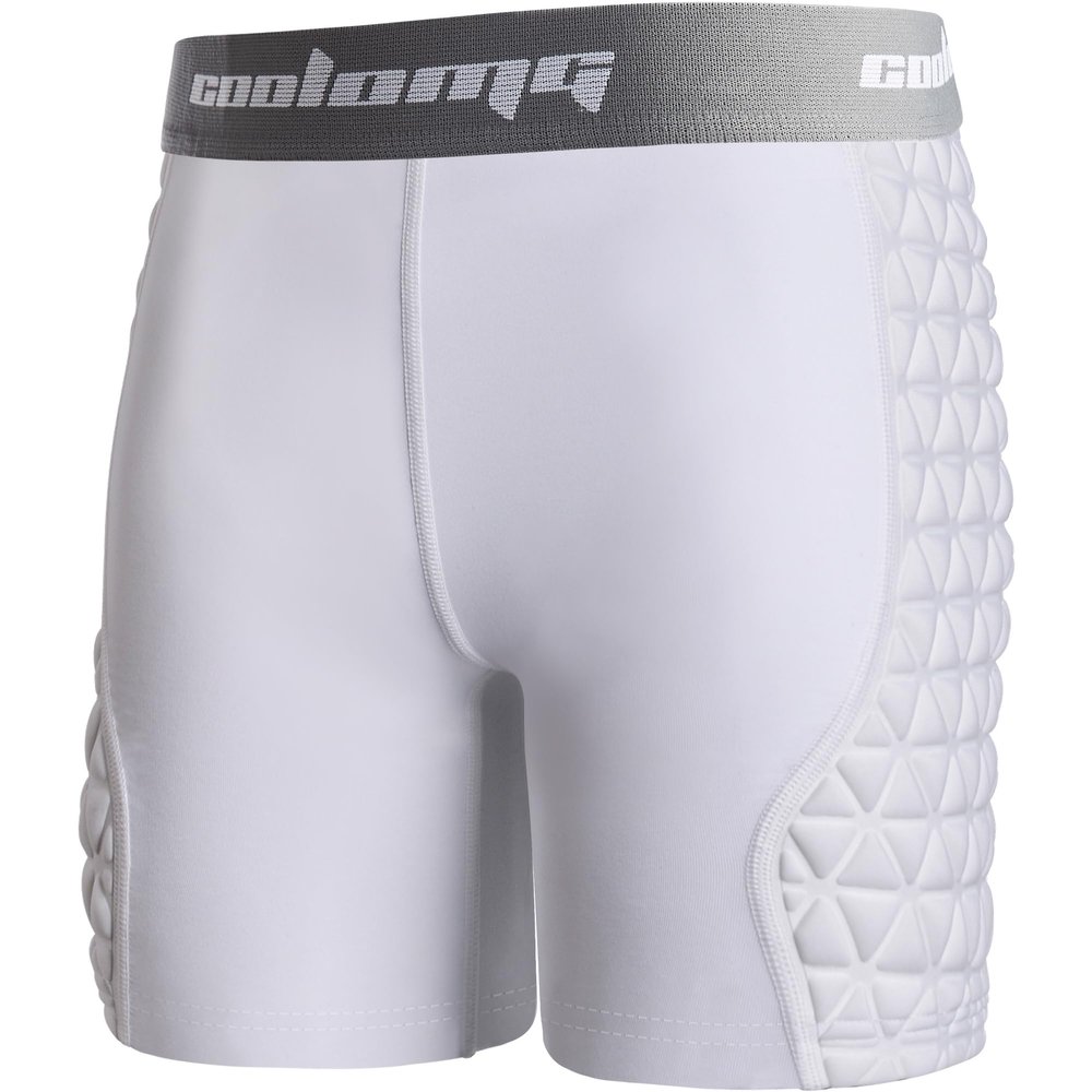 COOLOMG Youth Girls Softball Sliding Shorts Padded Compression Sliders for Baseball Football Lacrosse Cricket White L