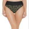 DKNY Women's Printed High-Waist Bikini Bottom (Moss Green, X-Large) view 1