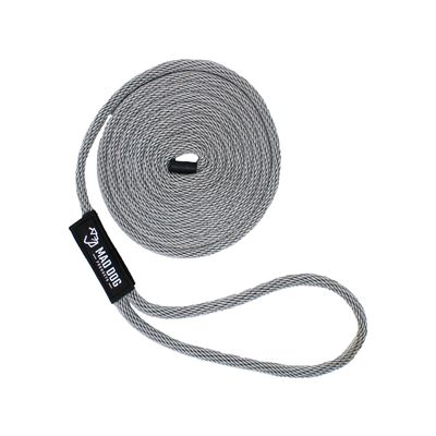 5/8" x 20' Silver Solid Braid Nylon Dock Line - Made in USA