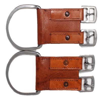 CHALLENGER Horse Set 2 Tan Leather Western English Dual Buckle Girth Converter 403GC03TN