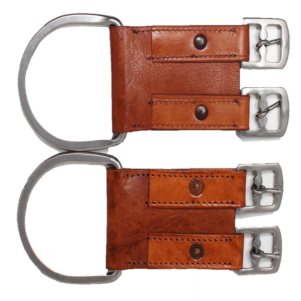 CHALLENGER Horse Set 2 Tan Leather Western English Dual Buckle Girth Converter 403GC03TN