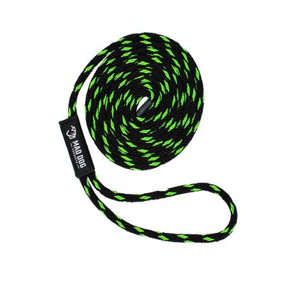 1/2" x 15' Black/Lime Solid Braid Nylon Dock Line - Made in USA